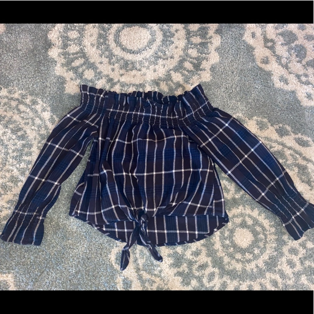 Vintage Havana Striped Off The Shoulder Blouse